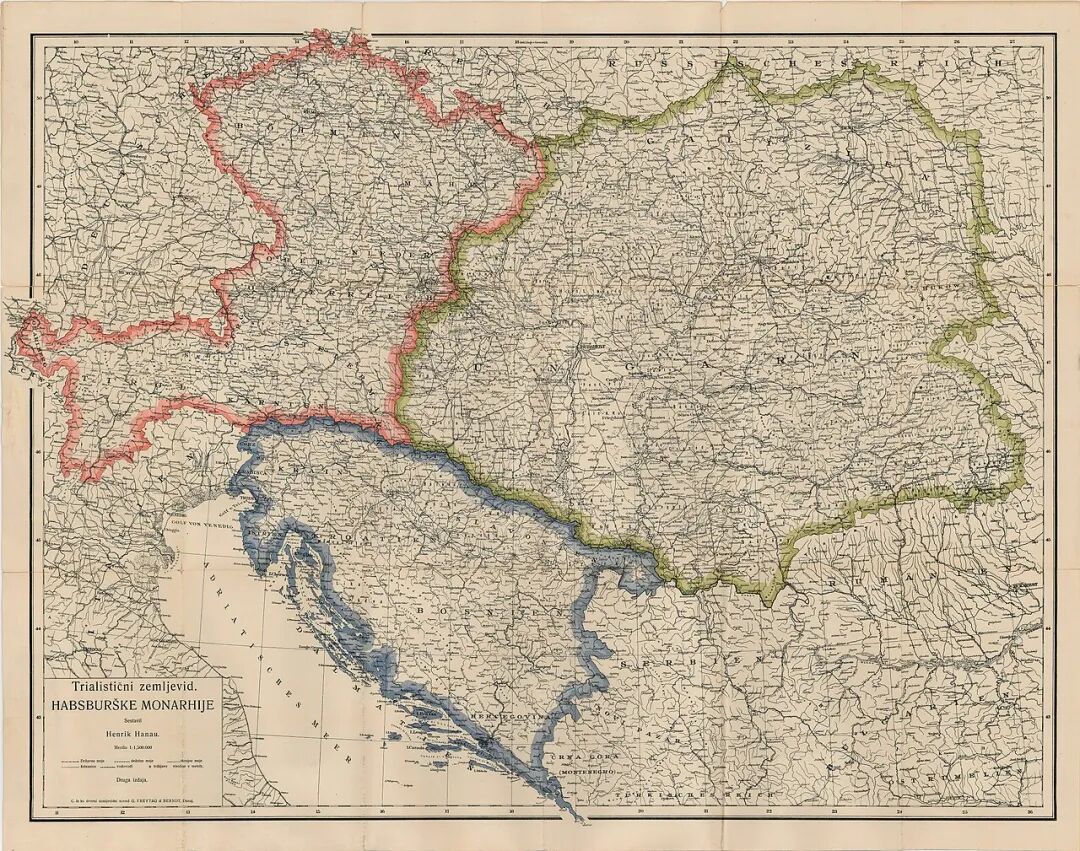 三元帝国的构想有很多，附图为1909年提出的一版地图