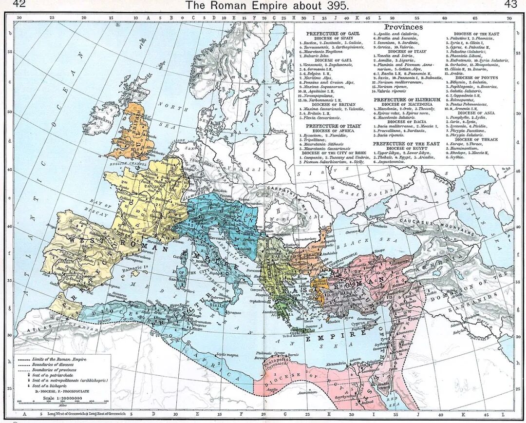 395年罗马帝国地图