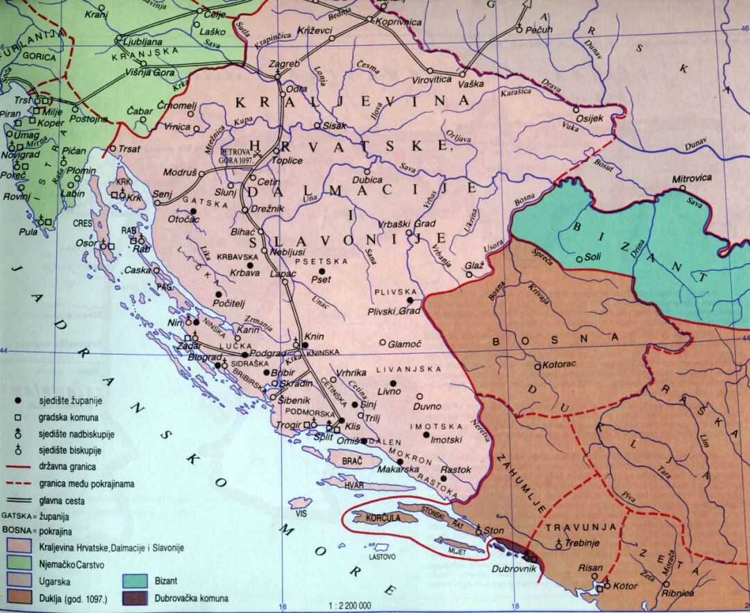 1102年克罗地亚地图